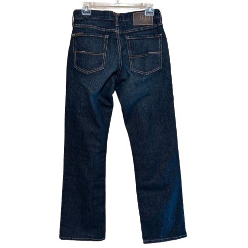 Ariat M4 Jeans Relaxed Bootcut Jeans 28x33 Blue Dark Wash Denim Cotton Stretch - Picture 2 of 7